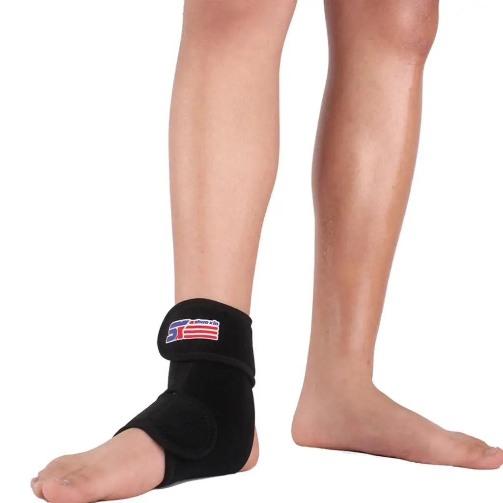 Adjustable Men's Women's Ankle Foot Brace Plantar Fasciitis Tendonitis Compression  Belt Black