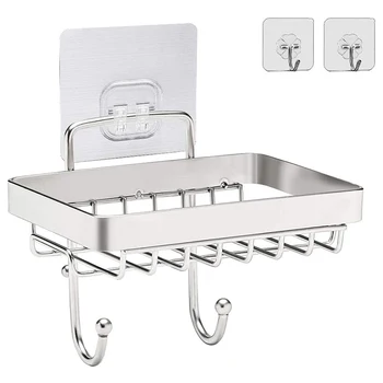 

Soap Dish Holder for Bathroom with Sponge Hook,Bar Soap Holder for Shower Wall Mounted,Soap Drainer Tray Adhesive