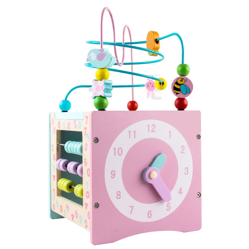 

One Year Old Baby Bead Toy 1-2-3 a Year of Age Educational Treasure Chest 6-12 Month CHILDREN'S Building Blocks Bead-stringing T