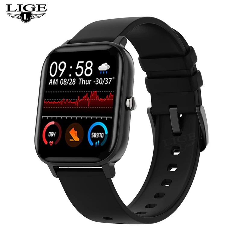 LIGE New Bluetooth Call Smart watch Women Men Full touch Fitness tracker Blood pressure Smart Clock Ladies Smartwatch For Xiaomi