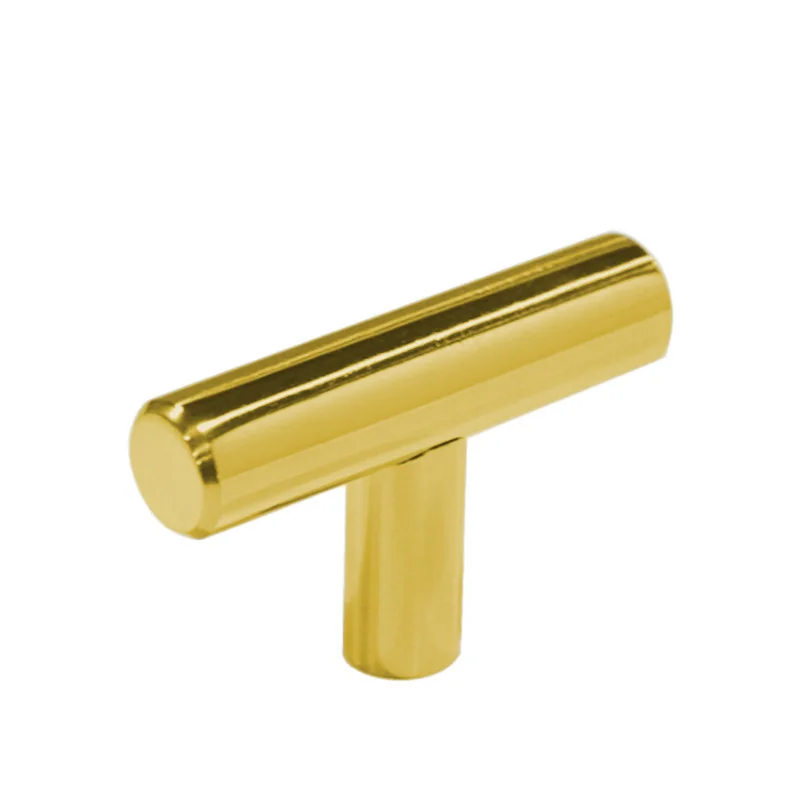 214 Inches Stainless Steel Gold T Type Drawer Cabinet Wardrobe Door Pull Handle Straight Cupboard Gold Kitchen Door Handles New