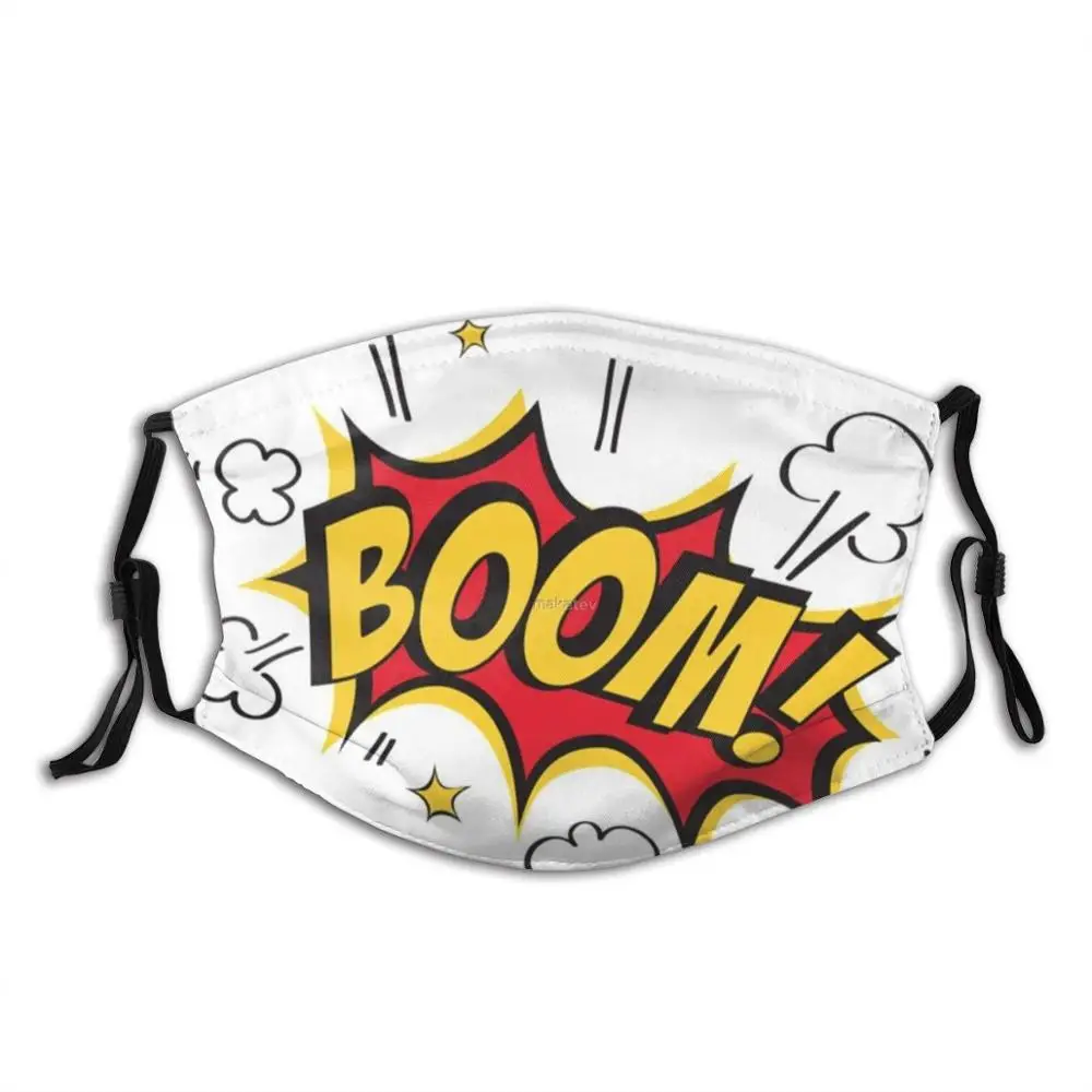 

Comic Boom Funny Cool Cloth Mask Explosion Bang Blast Shot Smash Slam Burst Thunder Red Yellow Cartoon Comics Comic Art Funny