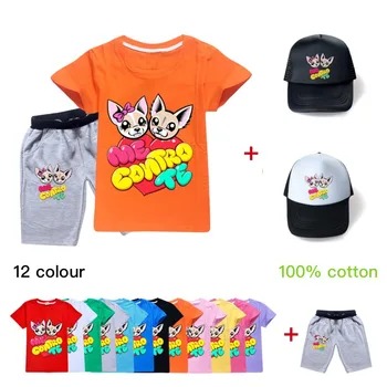 

Toddler Girl Clothes Fashion Cotton Me Contro Te Animal Print Boys Clothing Outfit T Shirt + Short +hat Teenage Boys Shirt Set