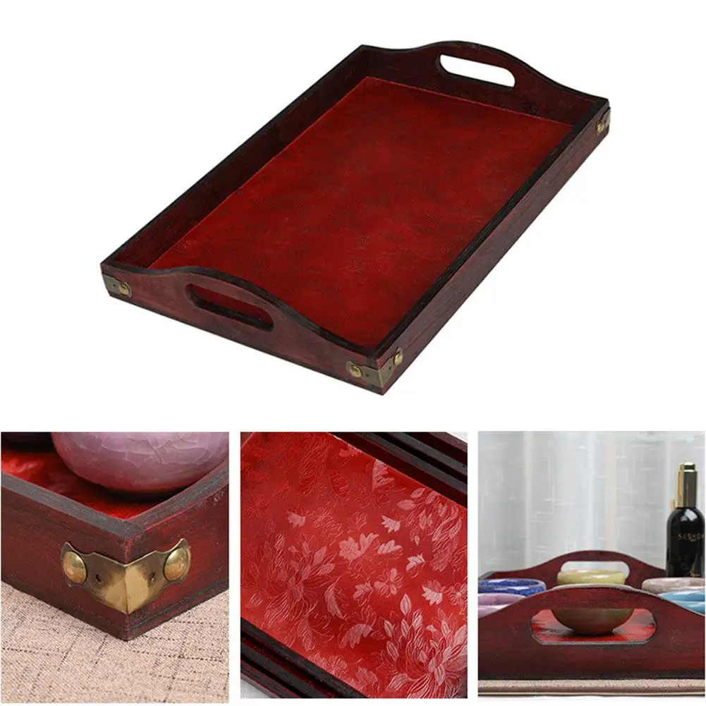 Rectangular Storage Tray Essential Oil Dish Bowl Mixing Tray Home Wooden Tray Kitchen Restaurant Fruit Bowl