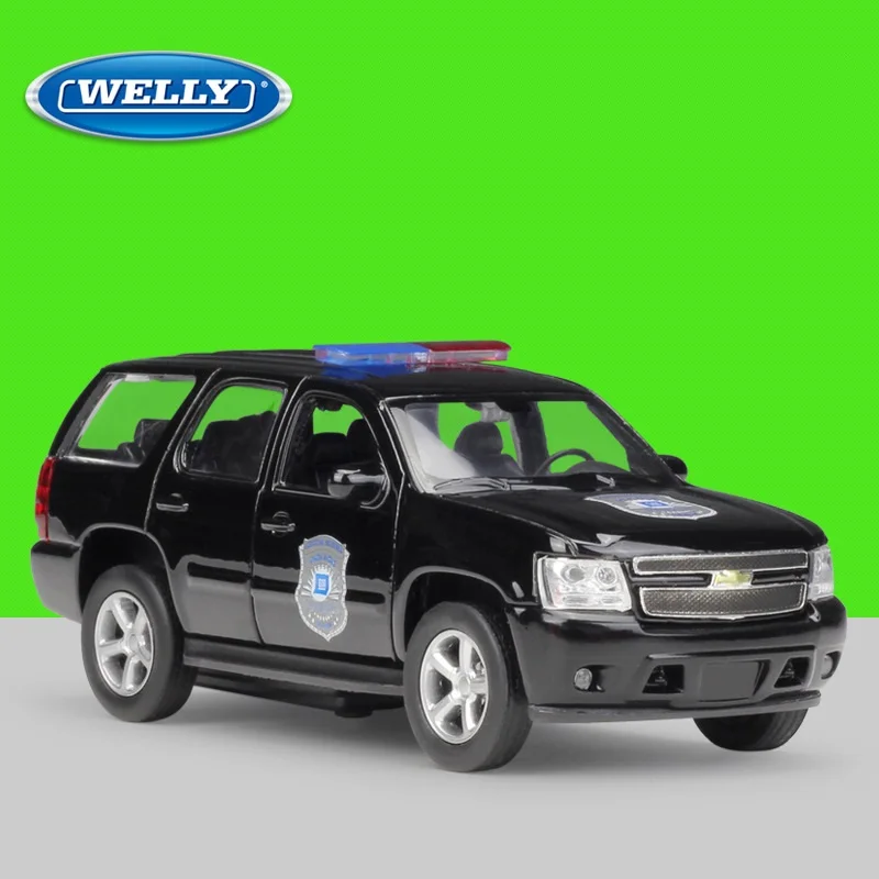Welly 1:36 литая модель 2008 Tahoe полицейский внедорожник высокий симулятор автомобиля