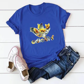 

New trend in summer 2019 Adidas printed high quality T-shirt loose and simple popular in Europe and America