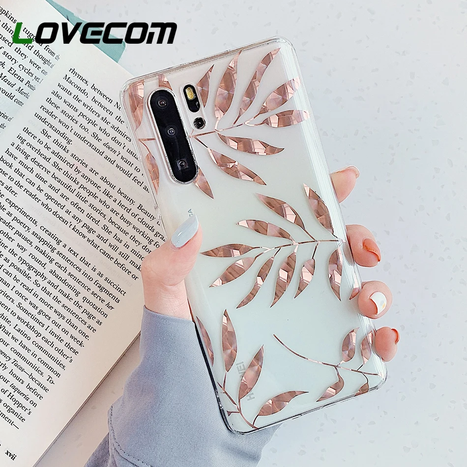 

LOVECOM Rose Gold Leaves Pineapple Phone Case For Samsung Galaxy Note 10 Pro S10 S8 S9 Plus Clear Soft Electroplated Back Cover