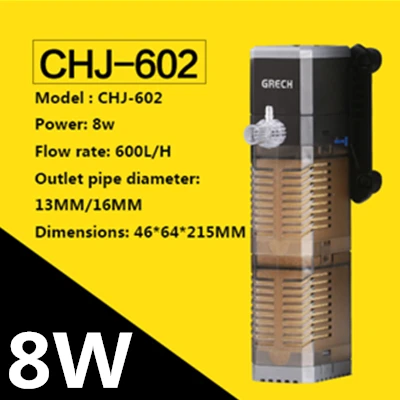 CHJ602-8W Sunsun внутренний аквариум фильтр насос 4 в 1 аквариум погружной фильтр насос воздушный компрессор увеличение кислорода воздушные насосы 220 В - Цвет: CHJ602-8W