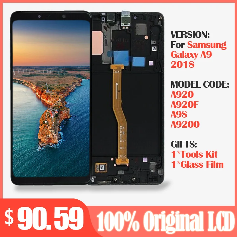 Оригинальный ЖК дисплей для samsung Galaxy A9 2018 A9s Star Pro SM A920F + сенсорный экран дигитайзер