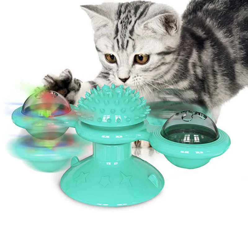 Windmill Pet Toys For Cats Turntable Teasing Interactive Toys Catnip