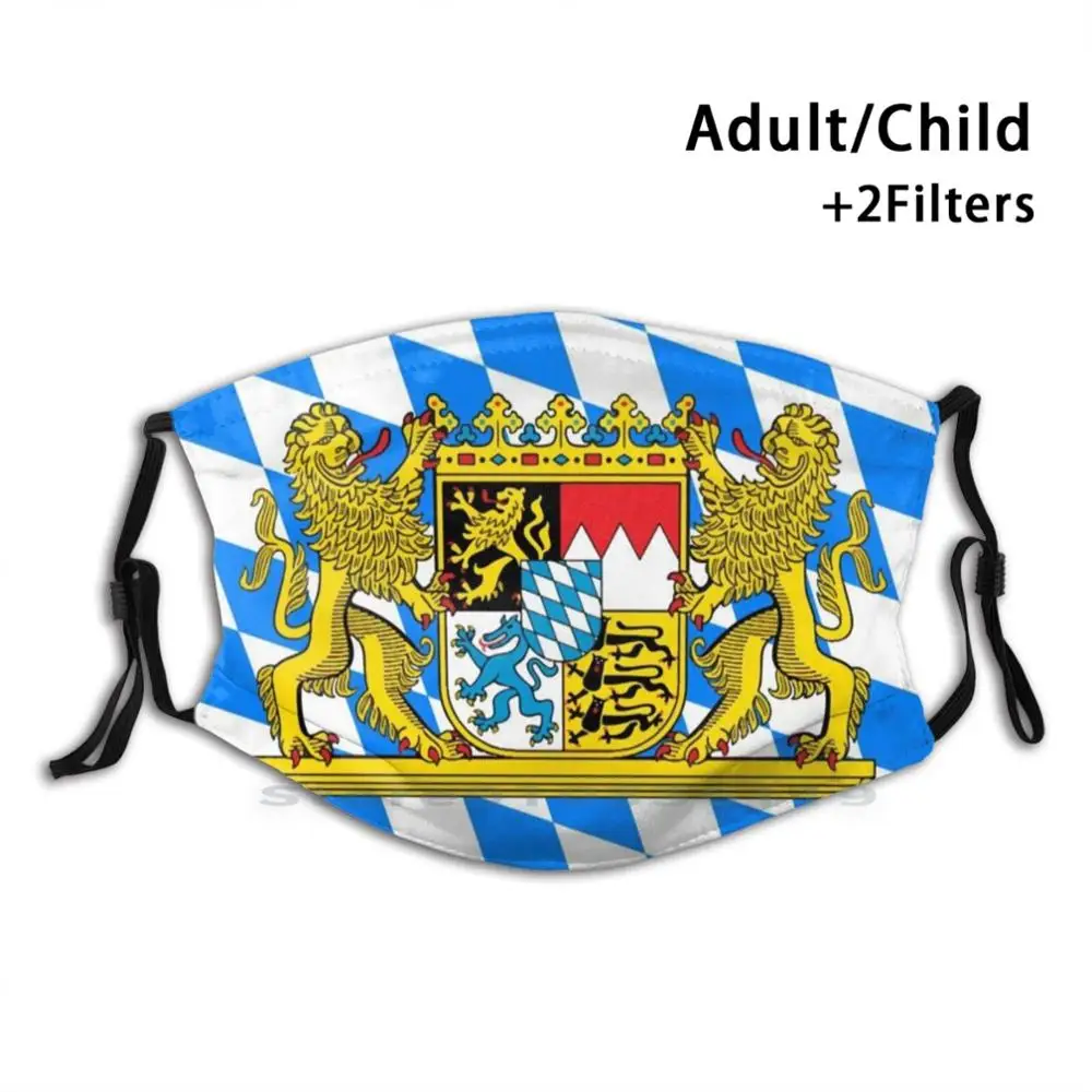 

Bavaria Coat Of Arms And Flag Reusable Mouth Face Mask With Filters Kids Bavaria Politics Söder Markus Crisis Proud Country