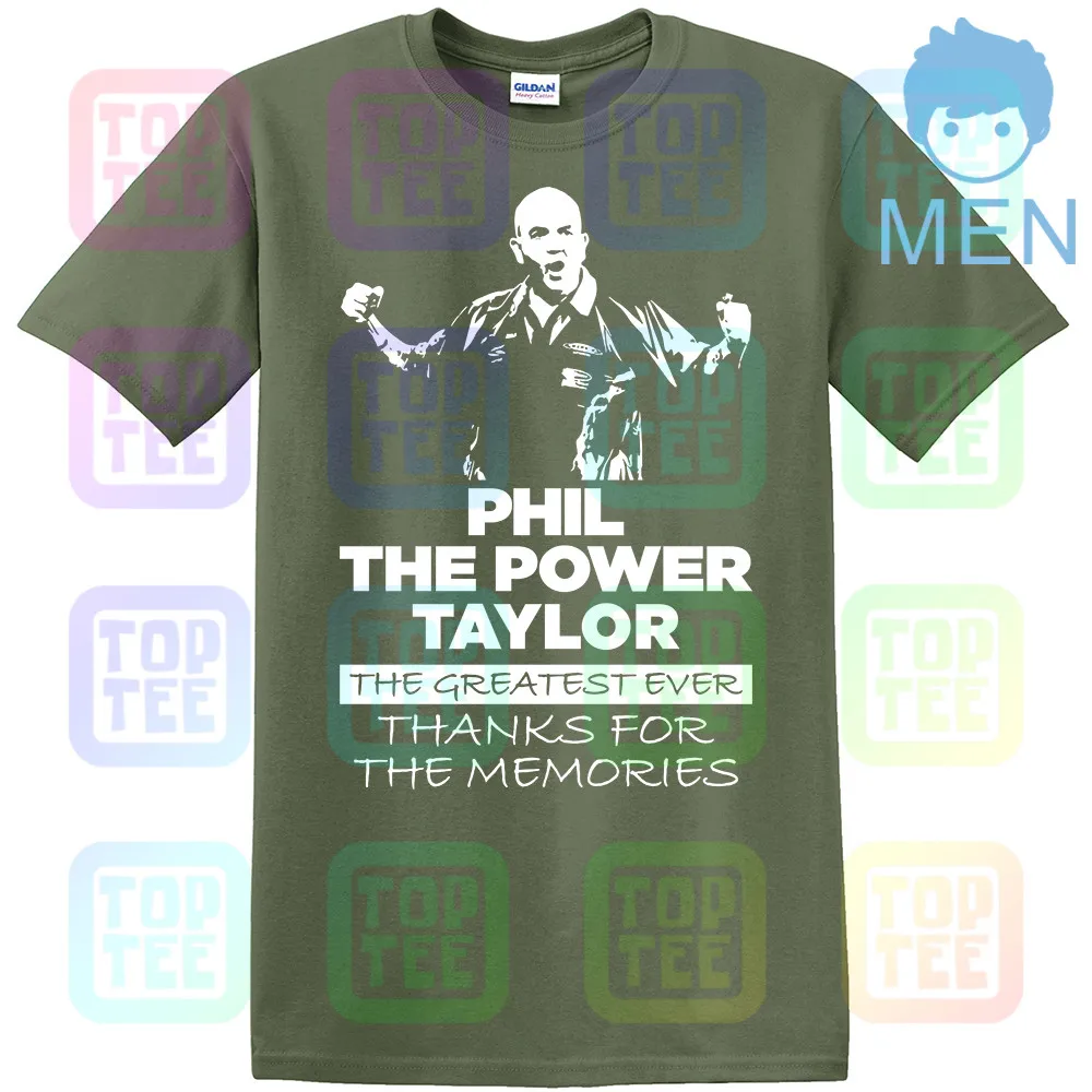 Армейский зеленый Фил The power Taylor Дартс, футболка на выход на родину, унисекс, S-XL, официальный - Цвет: Армейский зеленый