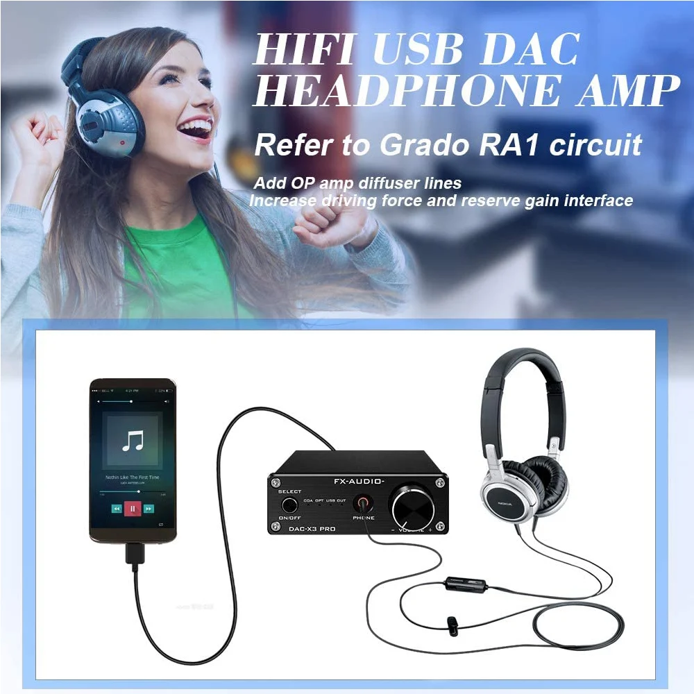 Amplificador para Fone de Ouvido com Suporte de Transmissão Asrc Amplificador Portátil - Image 3