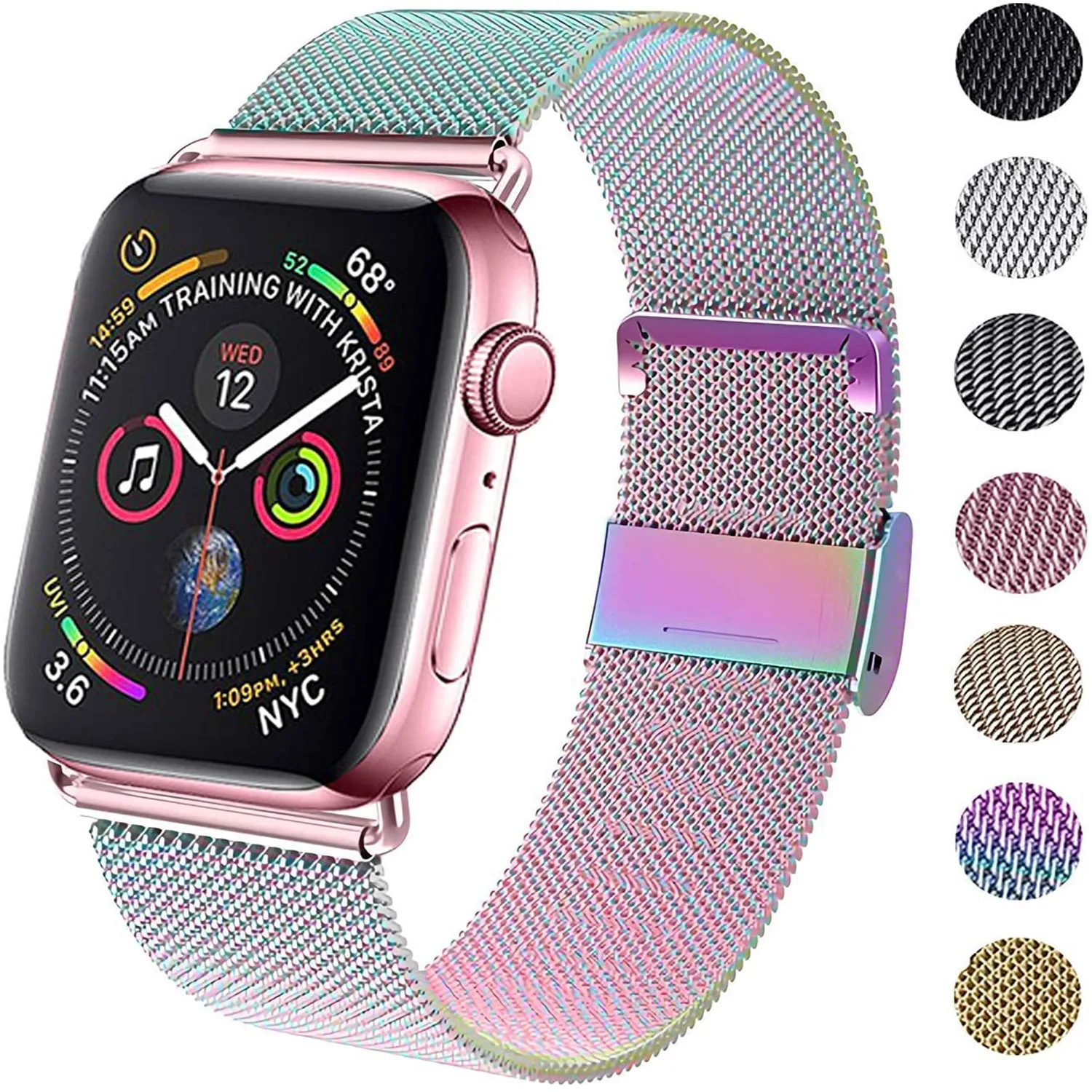 

Milanese loop band For apple watch 38mm 42mm stainless steel bracelet 40mm 44mm magnetic clasp strap for iwatch series 5 4 3 2