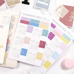 Papeterie autocollante colorée pour calendrier, étiquette de marquage pour calendrier, planificateur hebdomadaire et quotidien, fournitures, 2022 