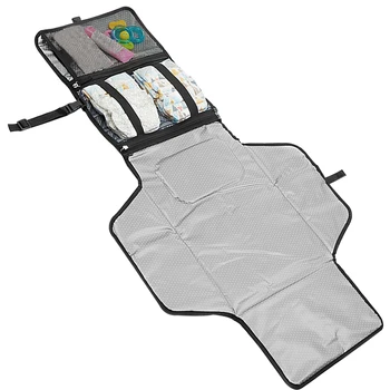 

Hanging Home Travel Storage Organizer Practical Newborns Baby Changing Pad Foldable Waterproof Toddler Diaper Mat Mesh Pocket