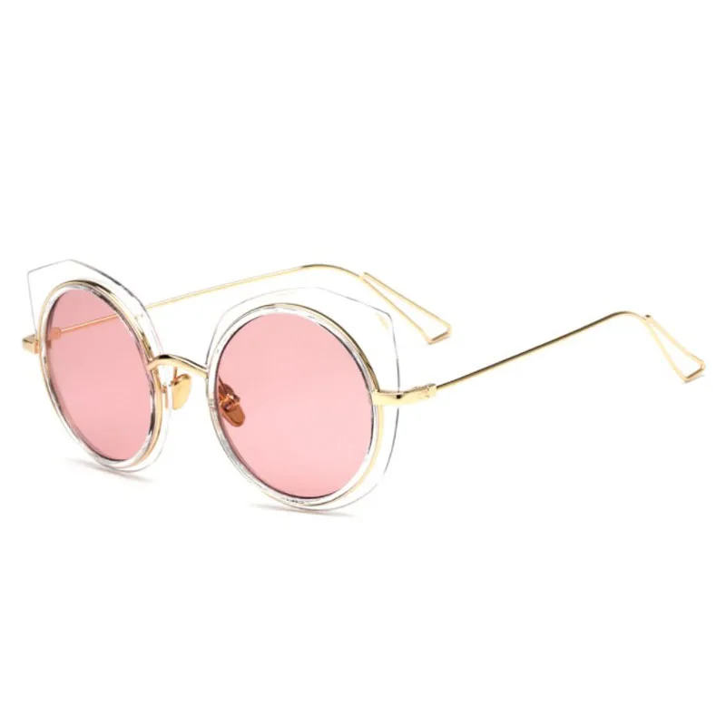 ocean pink Vintage Ladies Sunglasses Women Fashion Cat Eye UV400 Sun Glasses Colorful Eyeglasses - Цвет линз: ocean pink