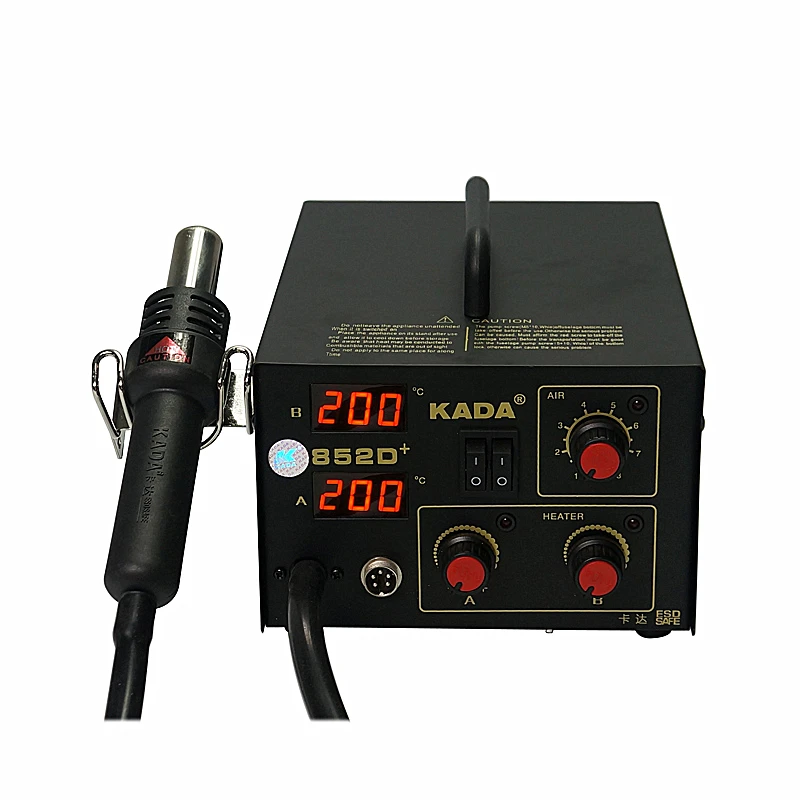 220 В 110 В KADA 852D+ SMD Ремонтная система Электрическая паяльная станция BGA фена и паяльник 2 в 1