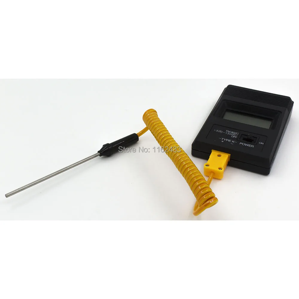 

TM-902C 3*100mm straight probe head thermocouple digital K type LCD thermometer without battery