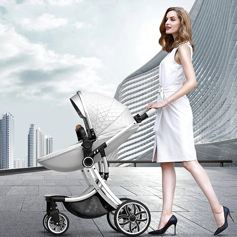 

Baby stroller can sit reclining two-in-one high landscape two-way stroller shock absorber four-wheeled trolley