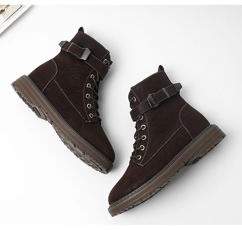 New Buckle Winter Motorcycle Boots Women British Style Ankle Boots Platform Black Comfortable and Soft Big Size