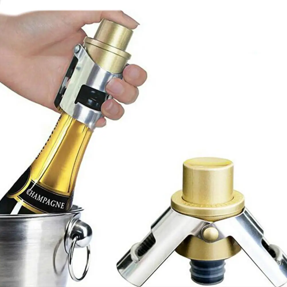 Portable Stainless Steel Champagne Stopper Cork Sparkling Wine Bottle
