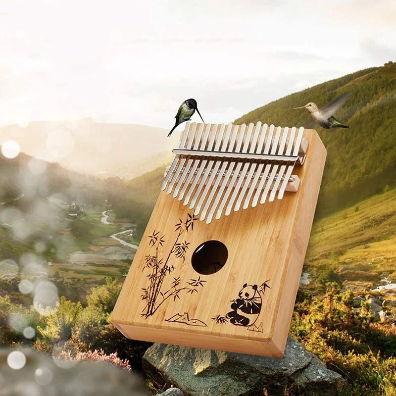 Mbira калимба 17 клавишным бамбук игрушечное пианино маримбы палец прибор и