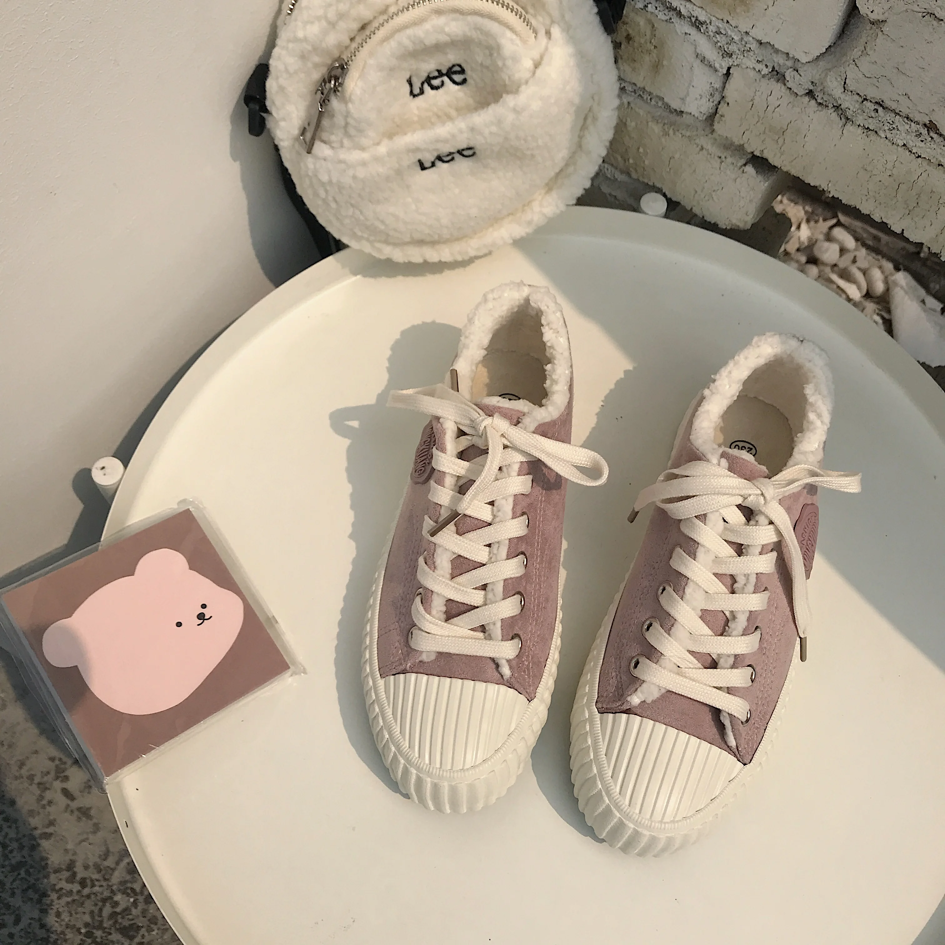 

Comfortable women's flat shoe brand autumn winter breathable Canvas shoes black wedge sneakers platform casual boots warm shoes