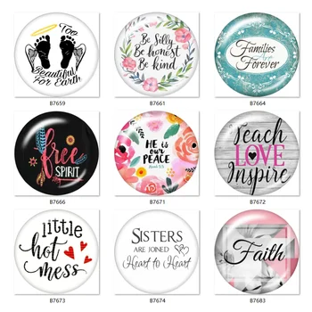 

WORD FAITH SISTER LOVE 10pcs mixed 12mm/18mm/20mm/25mm Round photo glass cabochon demo flat back Making findings TL514