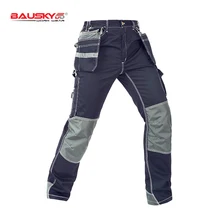 B128 синяя рабочая одежда мужские рабочие брюки осень зима многоцелевой Карго карманы для инструментов и оборудования рабочая одежда прочная