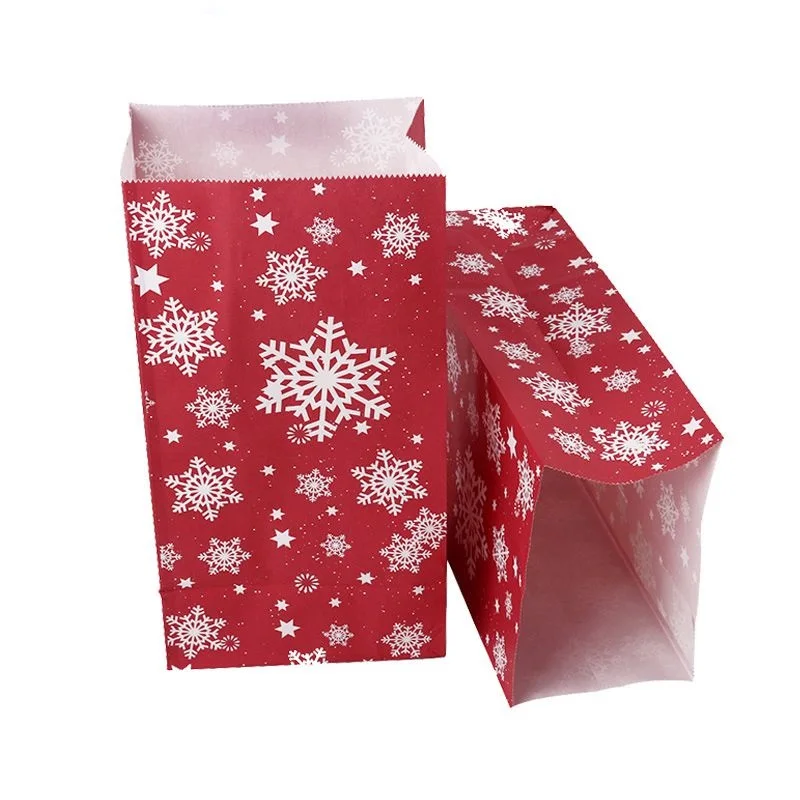 12 шт./компл. Merry Christmas Бумага сумка Снежинка Рождественская елка лося Еда печенья Подарочная упаковка мешок День рождения пользу Стенд сумки