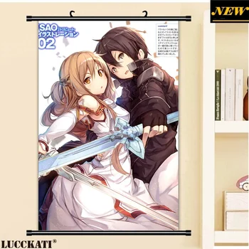 

40X60CM Sword art online Sao Asuna Kazuto kirito alice sexy loli gun cameltoe cartoon anime wall scroll canvas painting poster