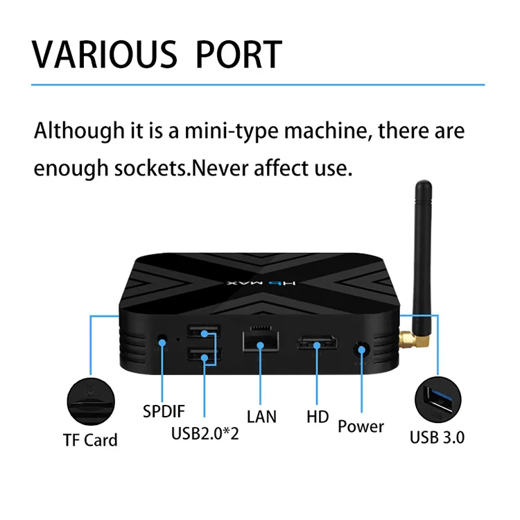 H6 MAX Смарт ТВ приставка Android 9,0 4K 6K Allwinner H6 4 Гб ОЗУ 32 Гб ПЗУ 2,4G wifi с пультом дистанционного управления ТВ приставка