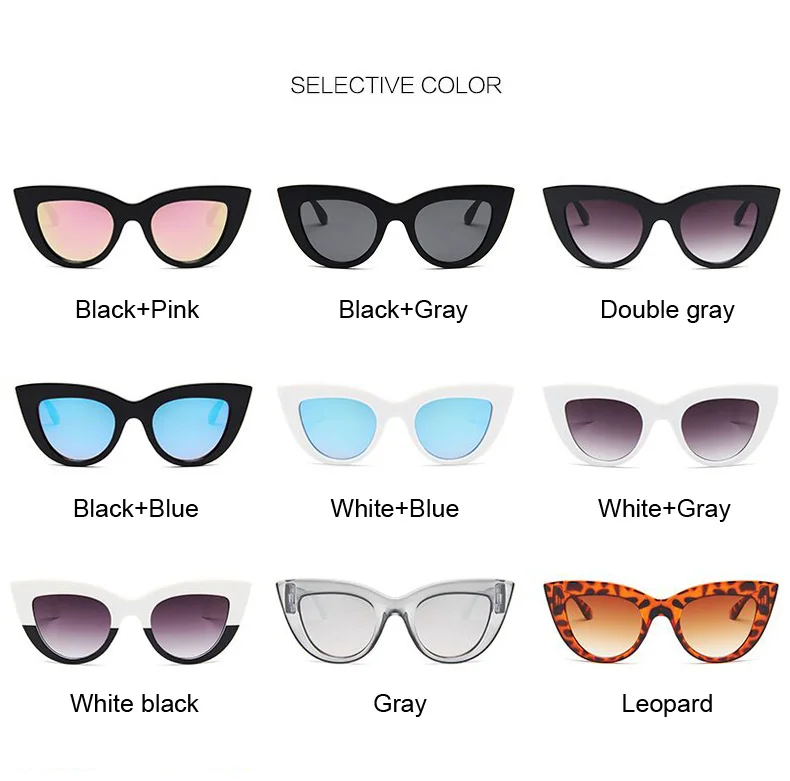 New Retro Fashion Sunglasses Women Brand Designer Vintage Cat Eye Black Sun Glasses Female Lady UV400 Oculos oversized square sunglasses