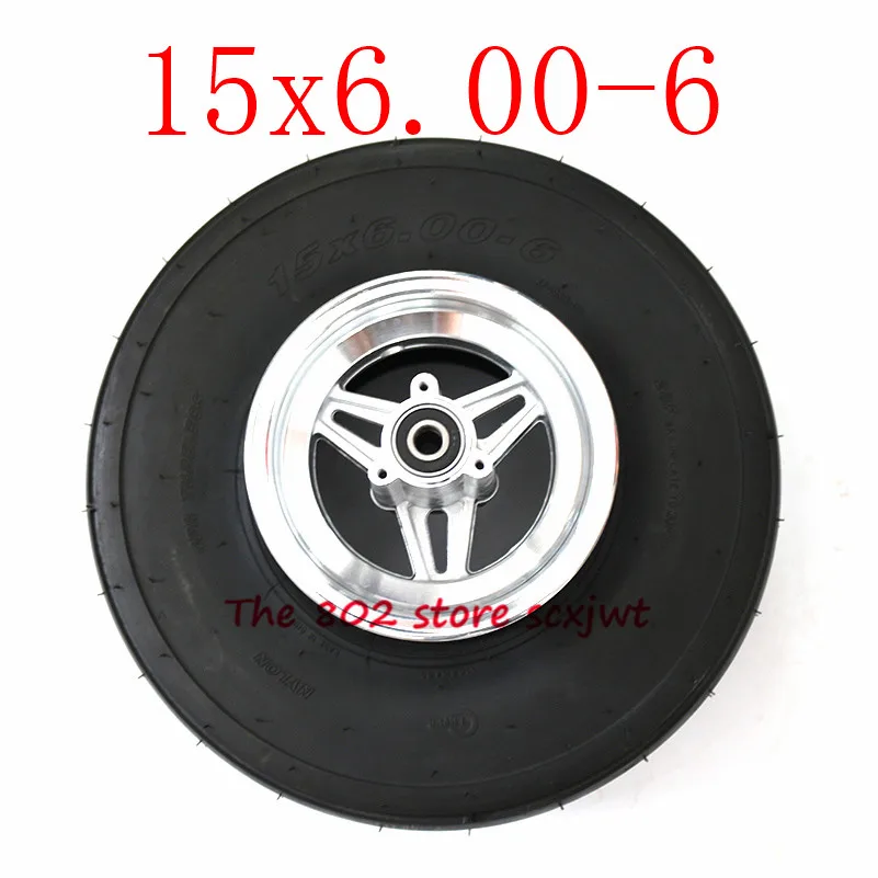 Размер 15x6. 00-6 прямые колеса для газона и сада 15X6-6 дюймов 168CC Karting Go Kart колеса мотоцикла обод с бескамерной шины