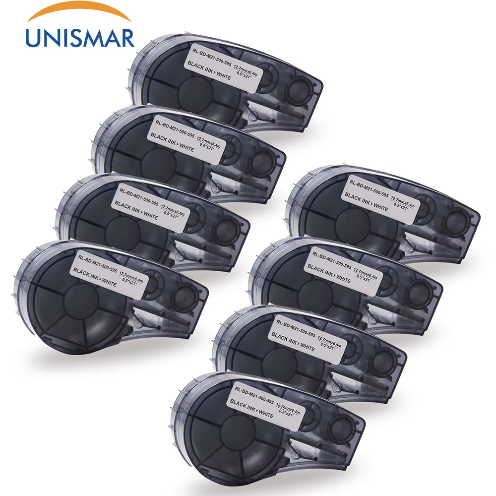 Unismar 8 шт. M21 500 595 клейкая лента для Brady BMP21 Plus принтер бирок 12 7 мм * 6 4 м совместимый