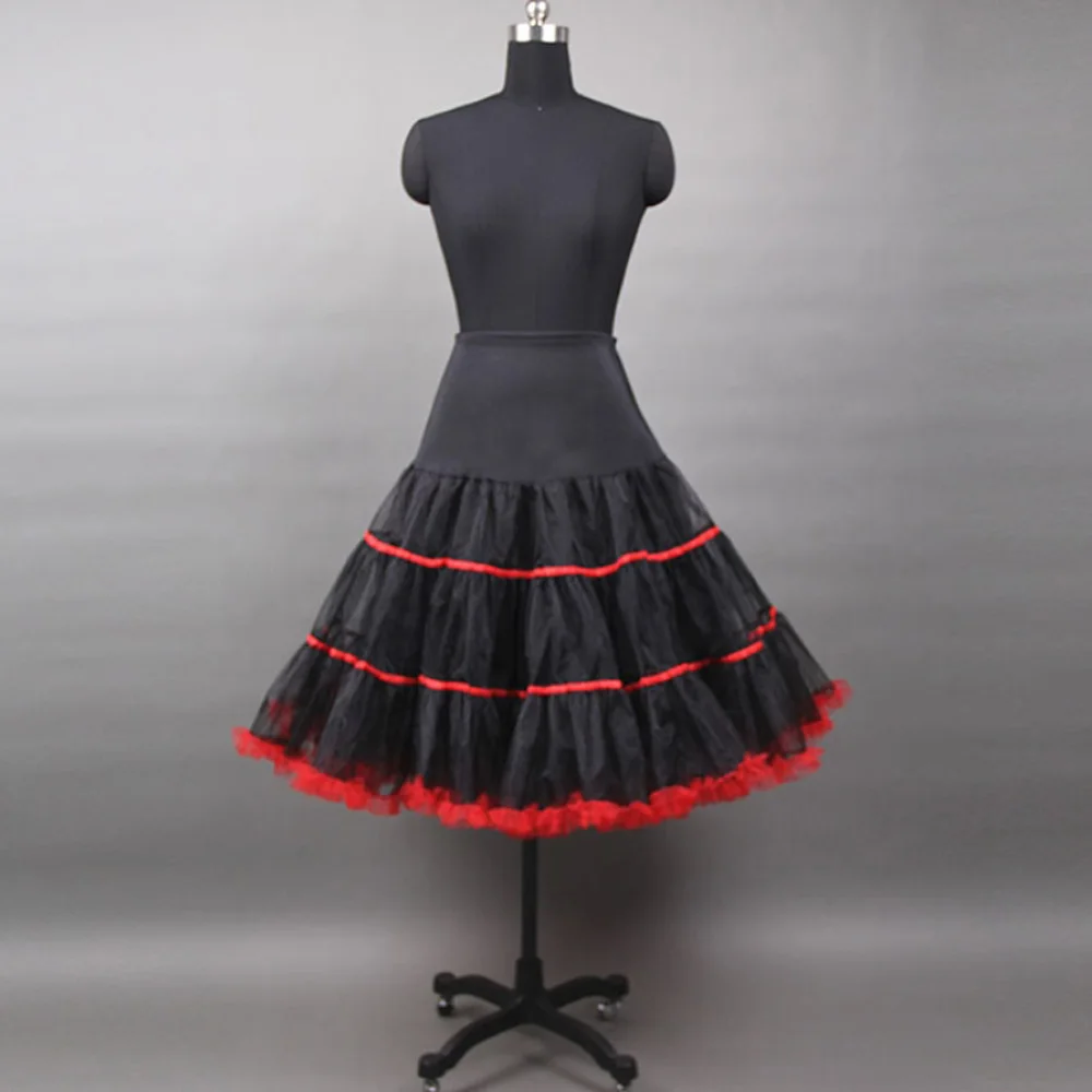 Black Vintage Skirt Underskirt for Wedding Party Women High Waist Puffy Ball Gown Retro Rockabilly Swing Petticoat Underdress