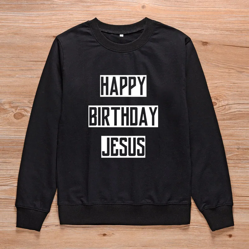 ONSEME/толстовка с круглым вырезом и надписью «Happy Birthday Jesus», Женский христианский джемпер, пуловер, свитшоты, женский спортивный костюм, S-128