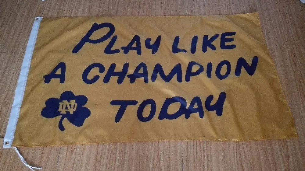 3ft x 5ft3 x5ft Университет Нотр-Дам играть как чемпион сегодня флаг NCAA печати баннер, флаг из полиэстера Размер 150*90 см