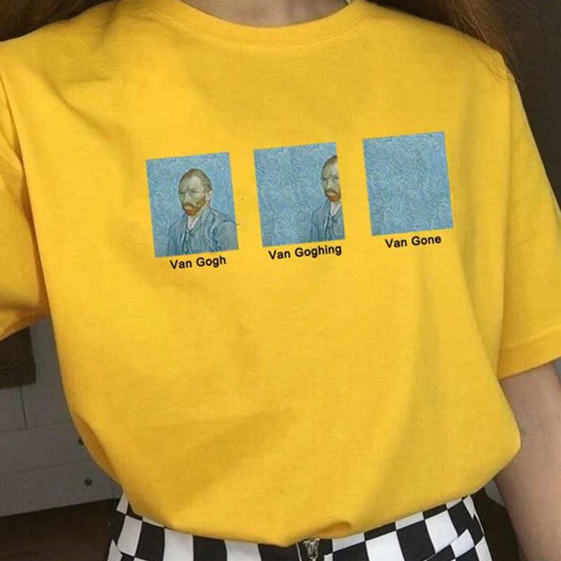 

Van Gogh Oil Painting T-shirt Cotton Short Sleeve Art Tops 90s Grunge Aesthetic Graphic Tee Shirt Femme Harajuku Drop Shipping