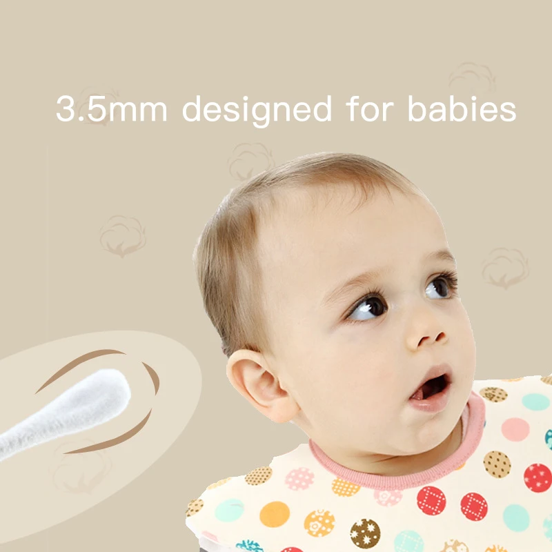 Baby Cotton Swab 400/box Newborn Ear Nose Cleaning Paper Stick Double-headed Thin Shaft Soft Cotton Swab Tampons Baby Care Tools
