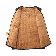 Бархатный жилет среднего возраста, осенний и зимний мужской теплый шерстяной жилет, хлопковый жилет