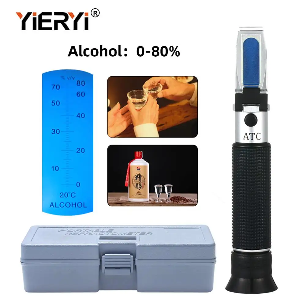 Портативный рефрактометр yieryi с потребительской коробкой 0 80% в/в|portable refractometer|atc