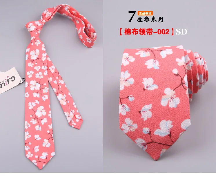 New Mens Ties Neck Cotton Floral Tie For Men Women Skinny Neck Tie For Wedding Casual Neckties Classic Suits Slim Neck Ties 7cm