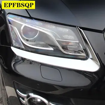 

Auto Part For Audi Q5 2009 2010 2011 2012 ABS Chrome Exterior Headlight Eyebrow Cover Trims Front Light Lamp Frames Stripes 2Pcs