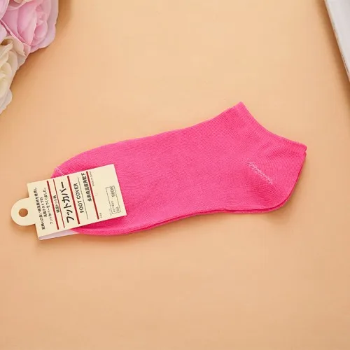 Rose redF 10 пар/лот = 20 штук женские короткие носки хлопковые летние тонкие женские носки однотонные носки с закрытым носком - Цвет: Rose redF