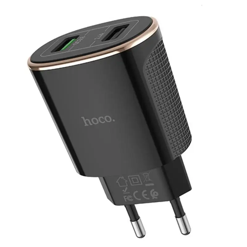 HOCO C60A двойной USB настенное зарядное устройство QC3.0 Быстрая зарядка зарядное устройство ЕС/США штекер адаптер Поддержка прямой доставки