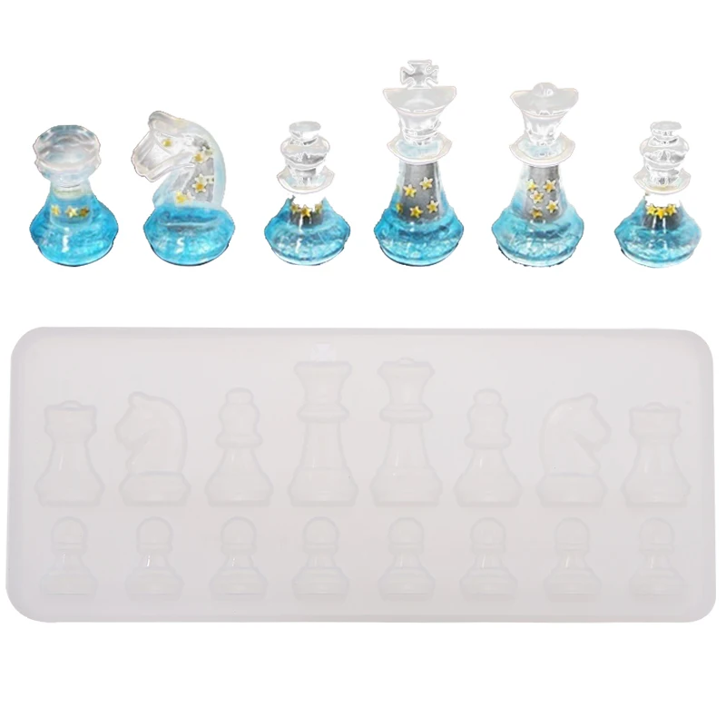

International Chess Pieces Shape Silicone Mold Jewelry Crystal Drops DIY Clay Epoxy Resin Mold Handmade Pendant Crafting Tools