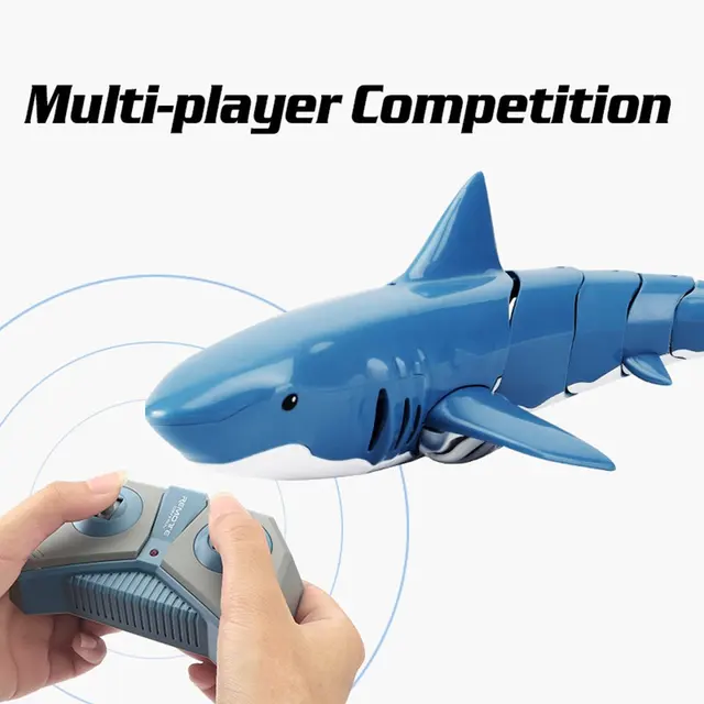 RC Simulation Shark Toys 2.4G 4CH Waterproof Electric Remote Control Shark Boat Swimming Pool Bathroom Children Toys Gift 2