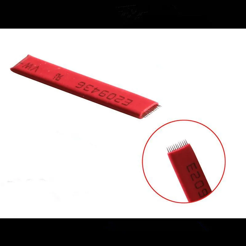 12 PIN Перманентный макияж бровей Иглы татуировки микроблейдинг иглы 12 PIN игла для бровей ручные лезвия 3d вышивка татуировки